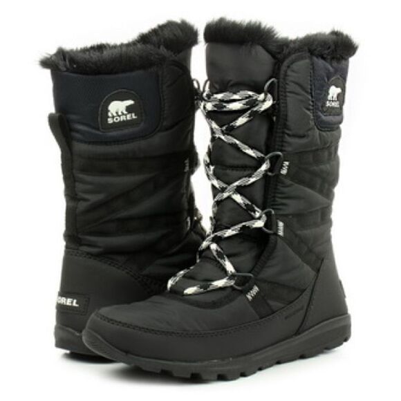 Sorel Women’s Whitney Tall Lace II Boot Black Waterproof Boots Women’s Size 5 - Picture 1 of 10